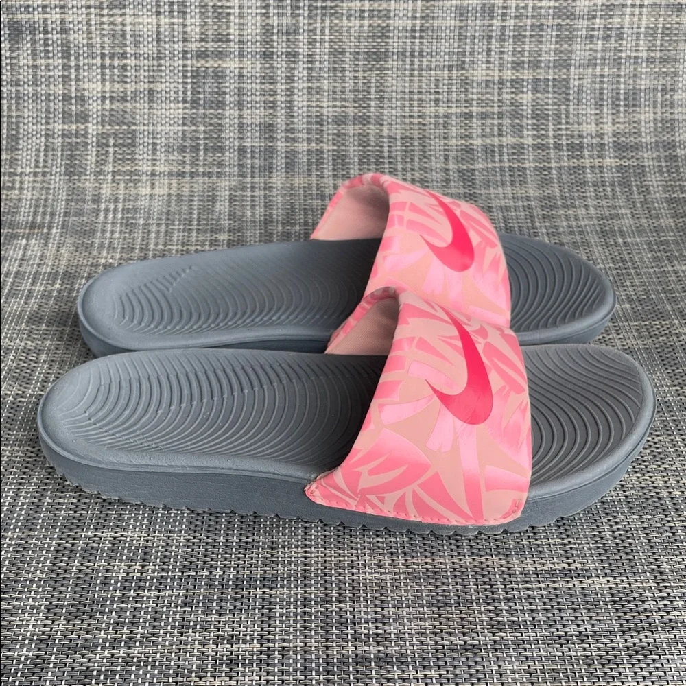Nike Kawa Slide Print 'Dark Grey/Tropical Pink' Sandals Girls Size 13